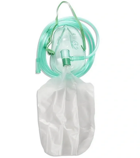 OXYGEN MASK -PARTIAL REBREATHER 2M TUBING WITH BAG -ADULT/PAED