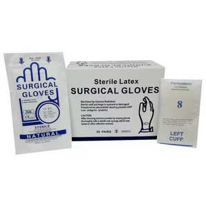 GLOVES - SURGICAL LATEX STERILE POWDER FREE 50 PAIRS