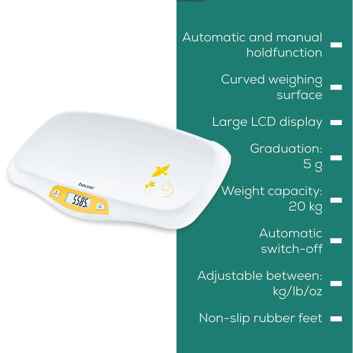 BY80 Beurer Baby Scale Non-slip