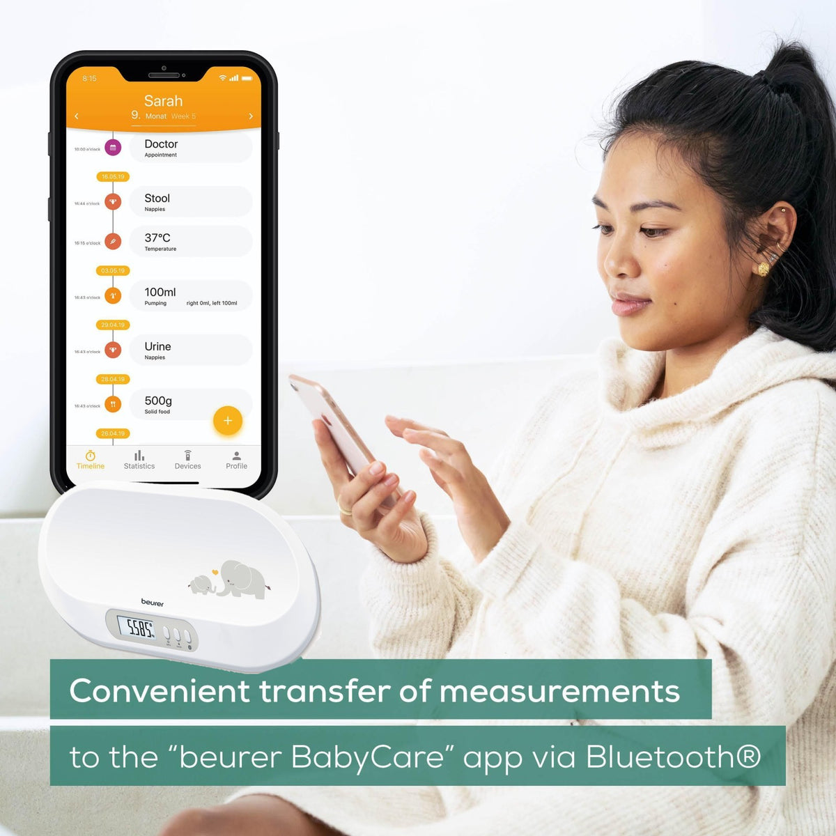 BY90 Beurer Baby Scale Bluetooth