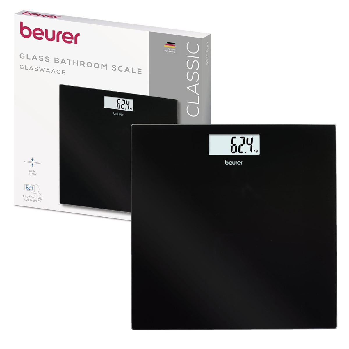 G10 Beurer Bathroom Scale 180kg Glass