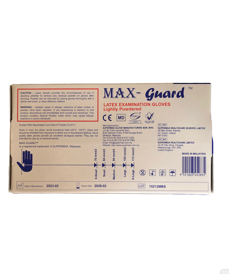GLOVES - EXAMINATION LATEX POWDERED ( CASE OF 1000pcs)