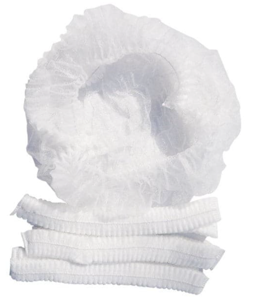 MOP CAPS 18" NON-WOVEN BLUE & WHITE 100'S