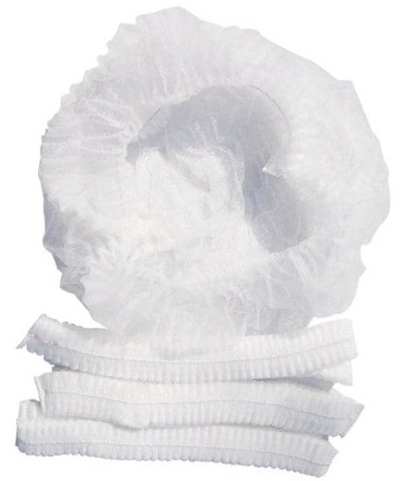 MOP CAPS 18" NON-WOVEN BLUE & WHITE 100'S