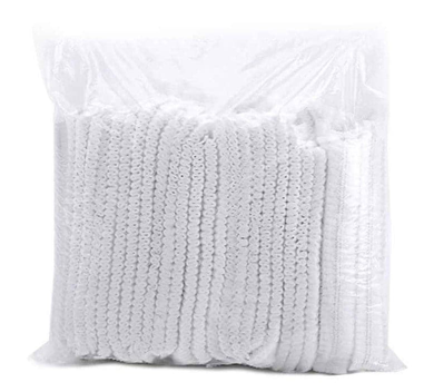 MOP CAPS 18" NON-WOVEN BLUE & WHITE 100'S