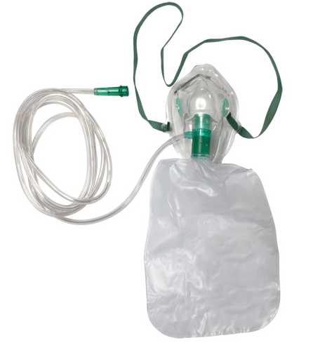 NON-REBREATHER OXYGEN MASK 2M TUBING-ADULT/PAED